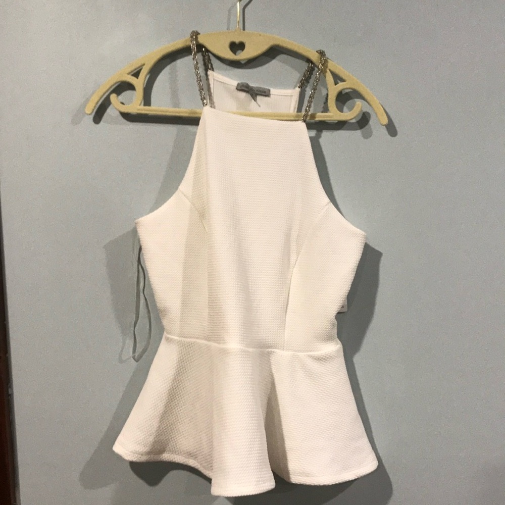 Charlotte Russe White Peplum Crop Top